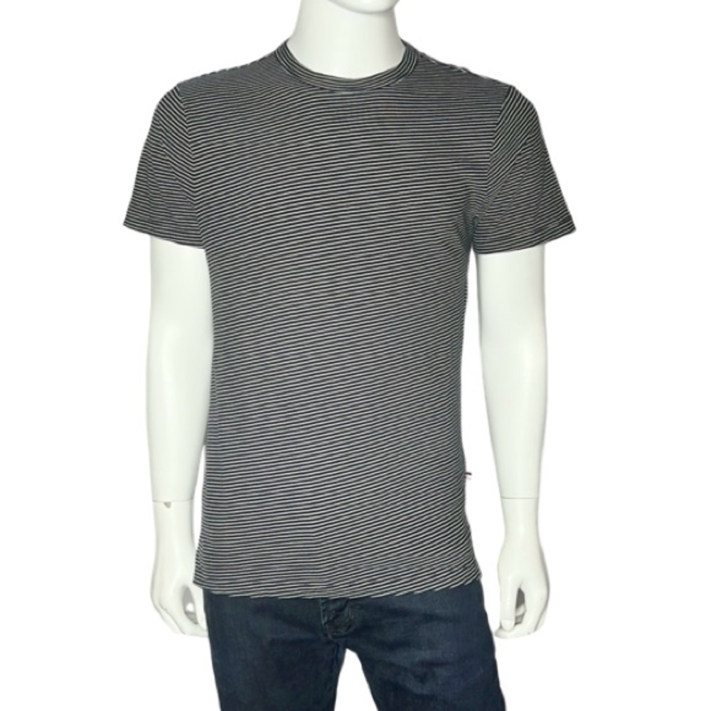 NWOT Sol Angeles Stripe Slit Crew Tee Indigo‎
